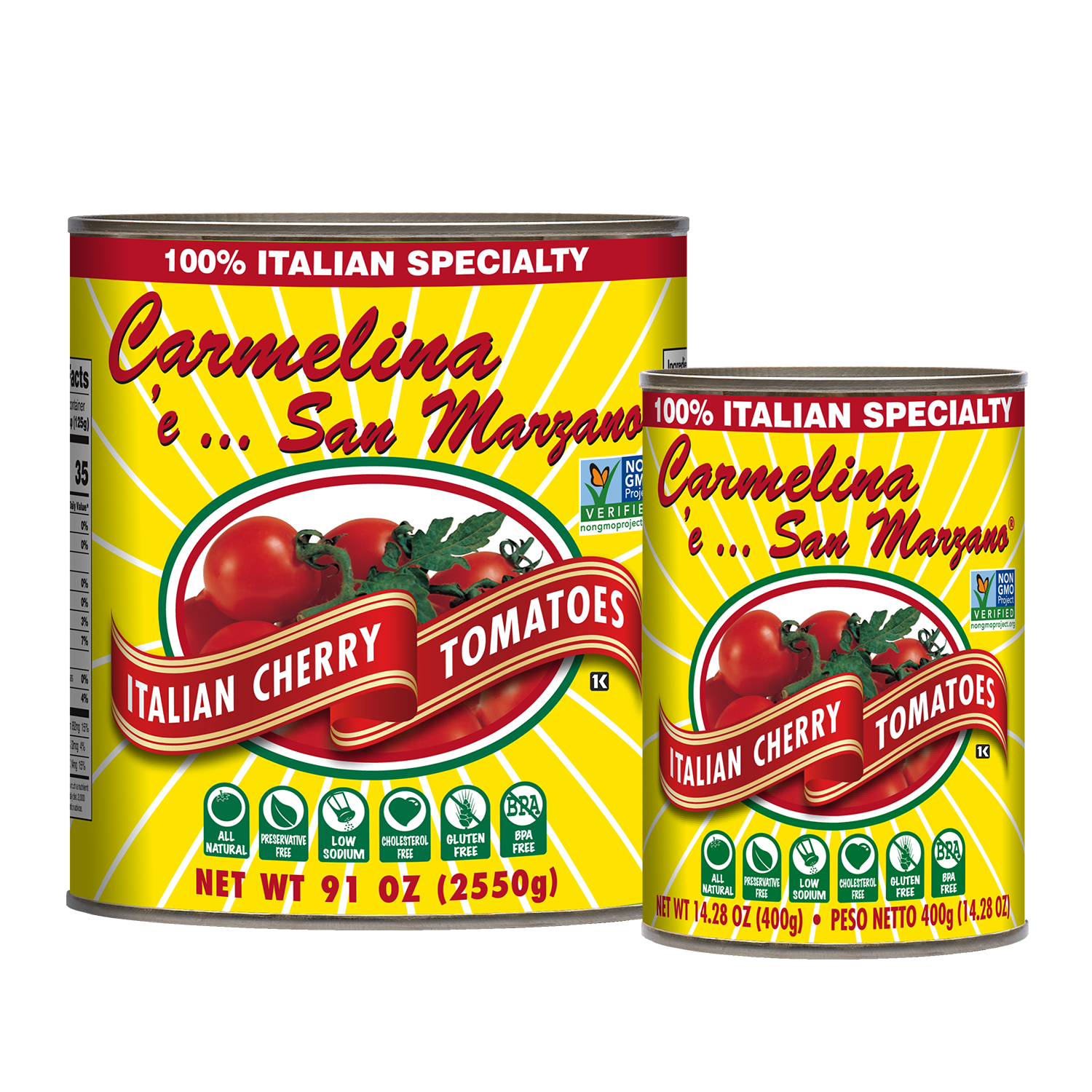 Italian Cherry Tomatoes (Pomodorini) in Puree - Mangia, Inc. || Carmelina  Brands
